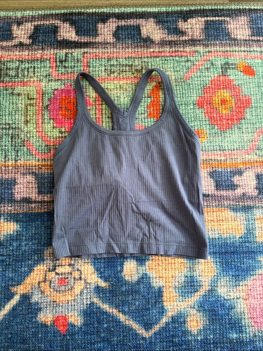 lululemon athletica Ribbed Racerback Crop Tank — Gray